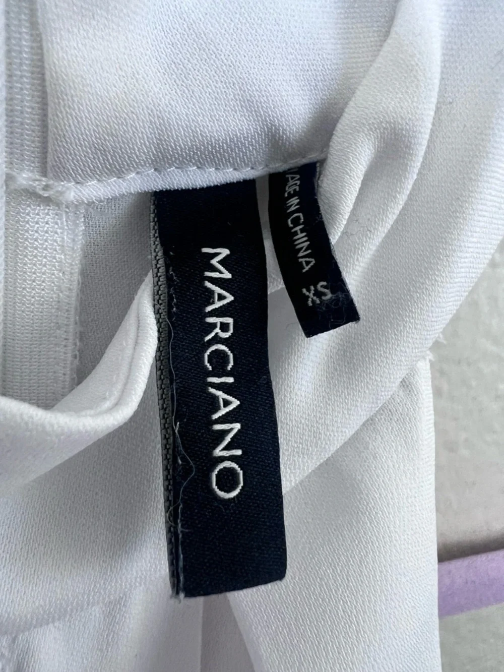 Womens Marciano By Guess White Halter Top, Size XS, Lace Inset Layered Fairy Y2K - Picture 2 of 4